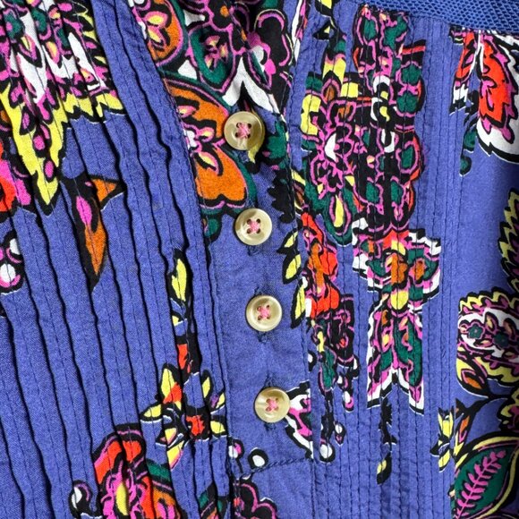 ANTHROPOLOGIE PINTUCK FLORAL COTTAGE BlOOM CORE TUNIC DRESS BOHO SIZE XS - Picture 5 of 8